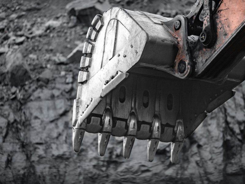 Loading excavator iron bucket mine brown coal open pit industry Loading excavator iron bucket mine brown coal open pit industry.